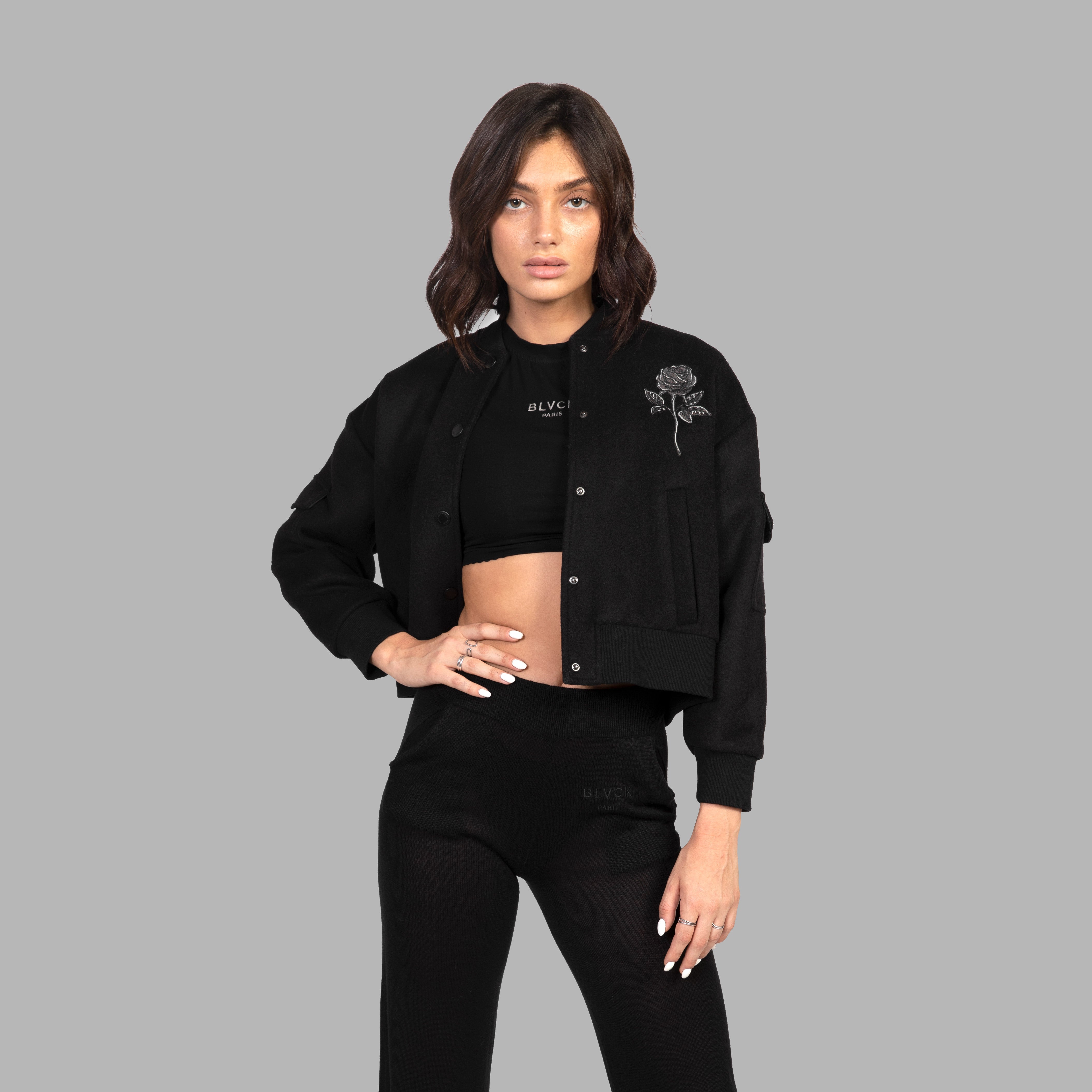 BOMBER CROPPED JACKET